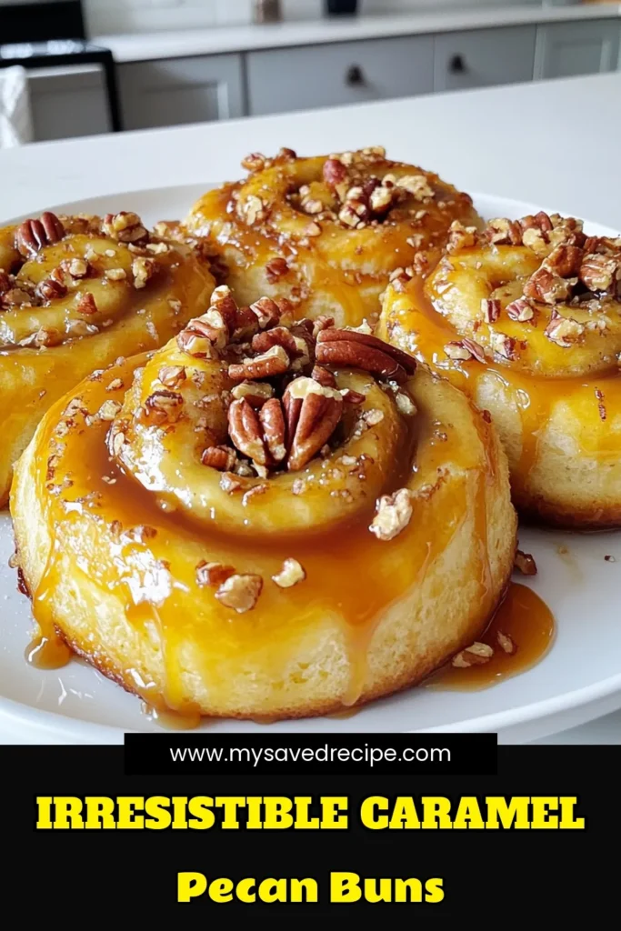 Indulge in the ultimate sweet treat with these Caramel Pecan Sticky Buns! Soft, fluffy, and dripping with rich caramel, these homemade buns are perfect for breakfast or dessert. Made with pantry staples and a sprinkle of cinnamon, they're sure to impress. Ready to bake? Click through for the full recipe and discover how easy it is to make this delicious treat at home! #CaramelPecanStickyBuns #BakingLove #HomemadeTreats #SweetRecipes