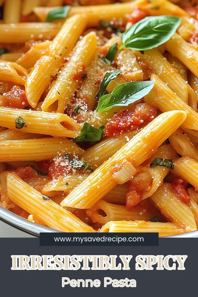 Discover the ultimate Spicy Penne Arrabbiata recipe that brings the heat and flavor to your plate! This easy arrabbiata pasta combines garlic, crushed tomatoes, and red pepper flakes for a homemade spicy pasta that's ready in just 30 minutes. Perfect for a quick Italian pasta recipe, this dish will impress your family and friends. Try it today and spice up your dinner! Save this for later! #PastaRecipes #ItalianCuisine #SpicyFood #QuickMeals