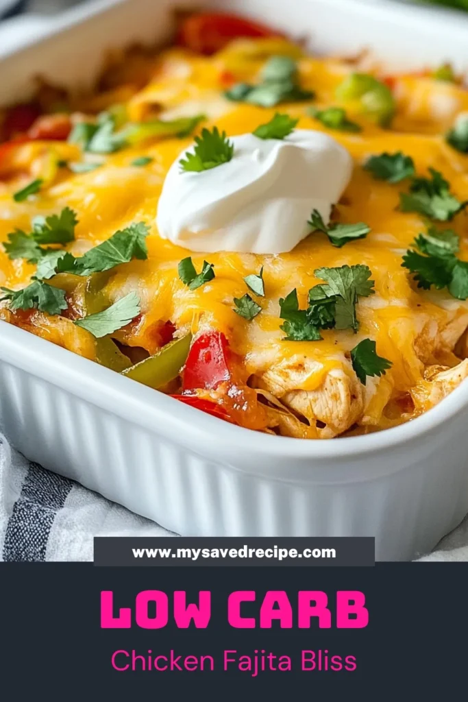 Discover a delicious and nutritious Low Carb Chicken Fajita Casserole that's perfect for busy weeknights! This easy low carb dinner combines tender chicken and vibrant veggies, making it a standout in healthy chicken recipes. With just a few simple ingredients, this keto fajita recipe is not only satisfying but also great for meal prep. Save this low carb chicken casserole for a flavorful dish that your family will love! #LowCarb #HealthyRecipes #Keto #DinnerIdeas