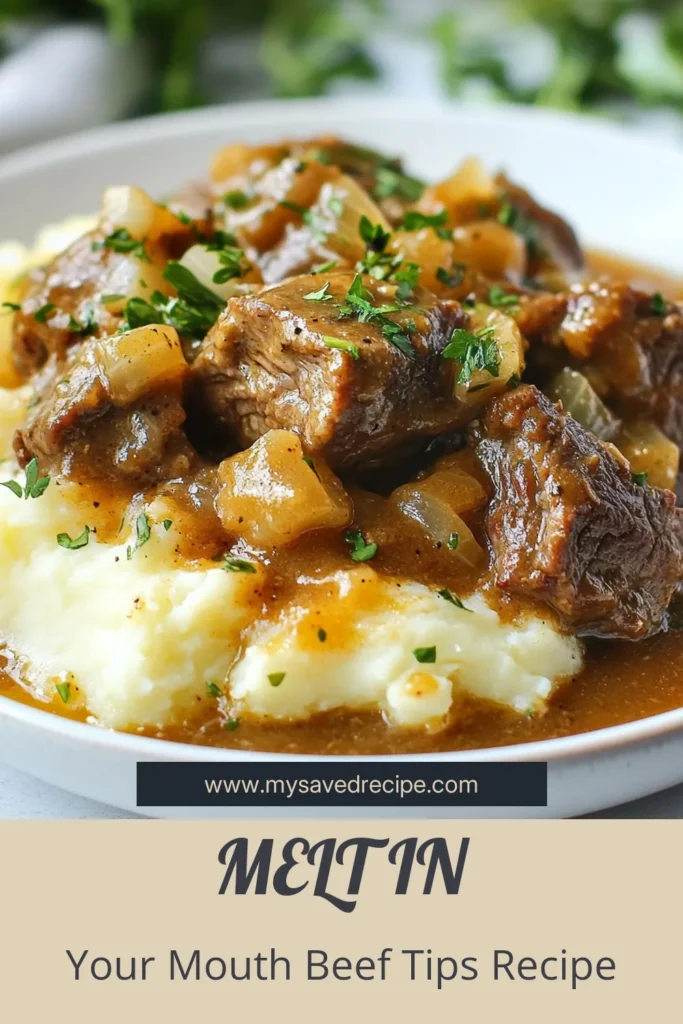 Indulge in this comforting and easy Crock Pot Beef Tips and Gravy recipe! Perfect for busy nights, these savory beef tips simmer slowly in a rich gravy, creating a delightful slow cooker beef tips dish. Serve over mashed potatoes or rice for a hearty meal the whole family will love. Discover this easy beef stew that’s sure to become a go-to comfort food recipe. Save this recipe for your next cozy dinner! #CrockPotBeefTips #ComfortFoodRecipes #EasyBeefStew #SavoryBeefGravyRecipe