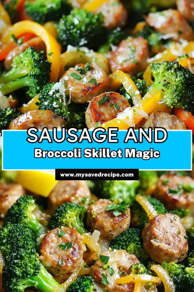 Looking for a delicious sizzling sausage recipe? This healthy sausage skillet meal features Italian chicken sausage, fresh broccoli, vibrant bell peppers, and zesty lemon for a flavorful twist. This easy broccoli recipe is perfect for a quick family dinner. Try this broccoli and sausage dish and enjoy a nutritious and satisfying meal in just 25 minutes. Save this delicious Italian chicken sausage recipe now! #HealthyEating #EasyRecipes #SkilletMeals #SausageDinner