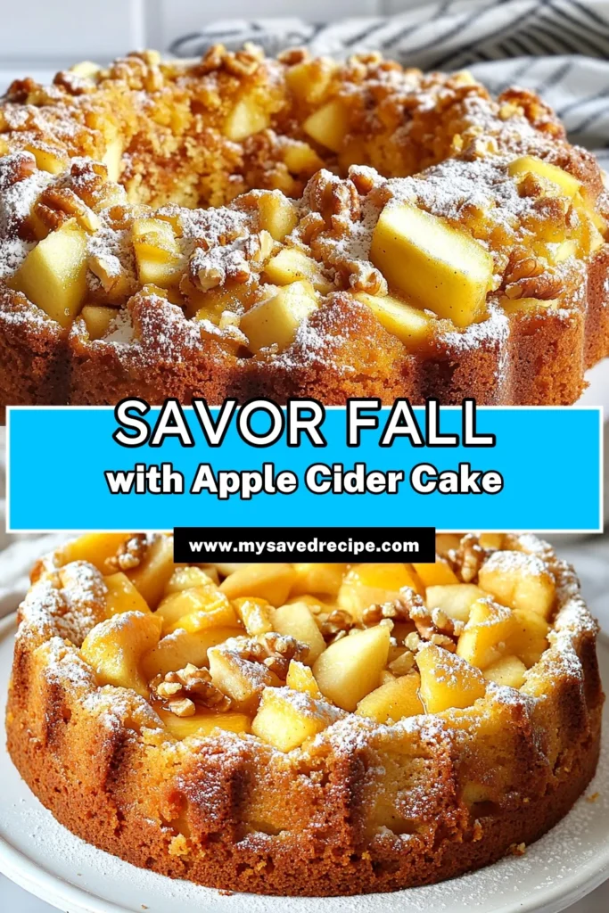 Indulge in the cozy warmth of fall with this easy Apple Cider Pound Cake recipe. Perfectly moist and bursting with apple flavor, this homemade pound cake is the ideal dessert for autumn gatherings. Made with fresh apples and spiced just right, it's a must-try on your fall dessert recipes list. Bake this delightful moist apple cake today and savor the season! Save this recipe for your next baking adventure! #AppleCiderPoundCake #FallDessert #EasyAppleCakeRecipe #HomemadePoundCake