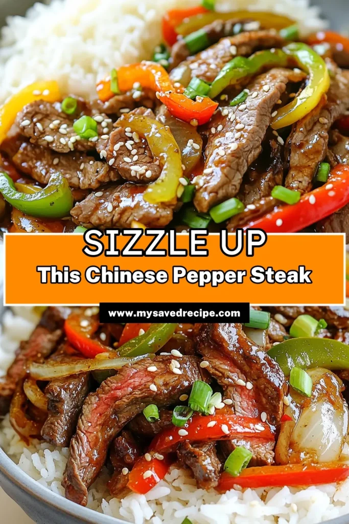 Discover the ultimate Chinese pepper steak recipe that features a sizzling flank steak dish packed with flavor! This easy beef stir-fry includes vibrant bell peppers and onions for a delightful crunch. Perfect for a quick Asian-inspired dinner recipe, it's sure to impress your family. Ready in just 40 minutes, save this stir-fried pepper steak recipe for your next meal! #ChinesePepperSteak #BeefStirFry #AsianCuisine #DinnerIdeas