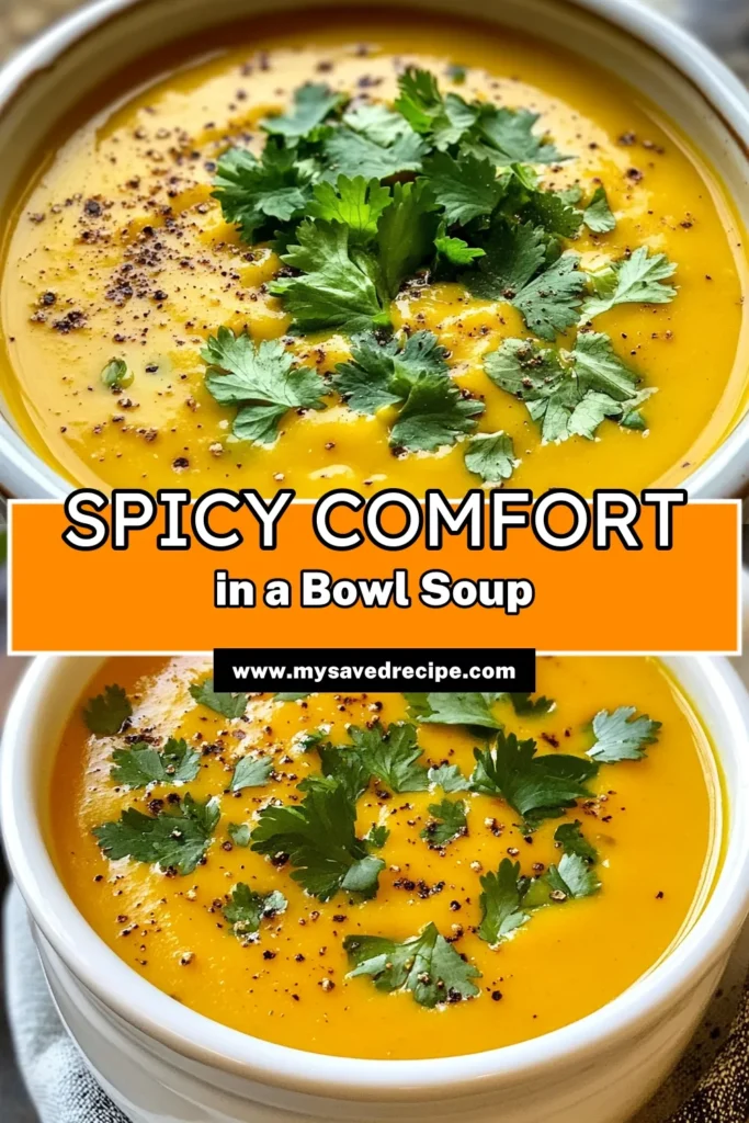 Indulge in this delicious Spicy Butternut Squash Sweet Potato Soup, a must-try vegan spicy soup that's both healthy and satisfying. This sweet potato soup recipe combines creamy coconut milk with hearty butternut squash for a warm, comforting meal. Perfect for any season, this healthy butternut squash recipe will nourish and delight your taste buds. Click to save this flavorful recipe and enjoy a bowl today! #SpicyButternutSquashSoup #VeganSpicySoup #CoconutMilkSoup #HealthyButternutSquashRecipes