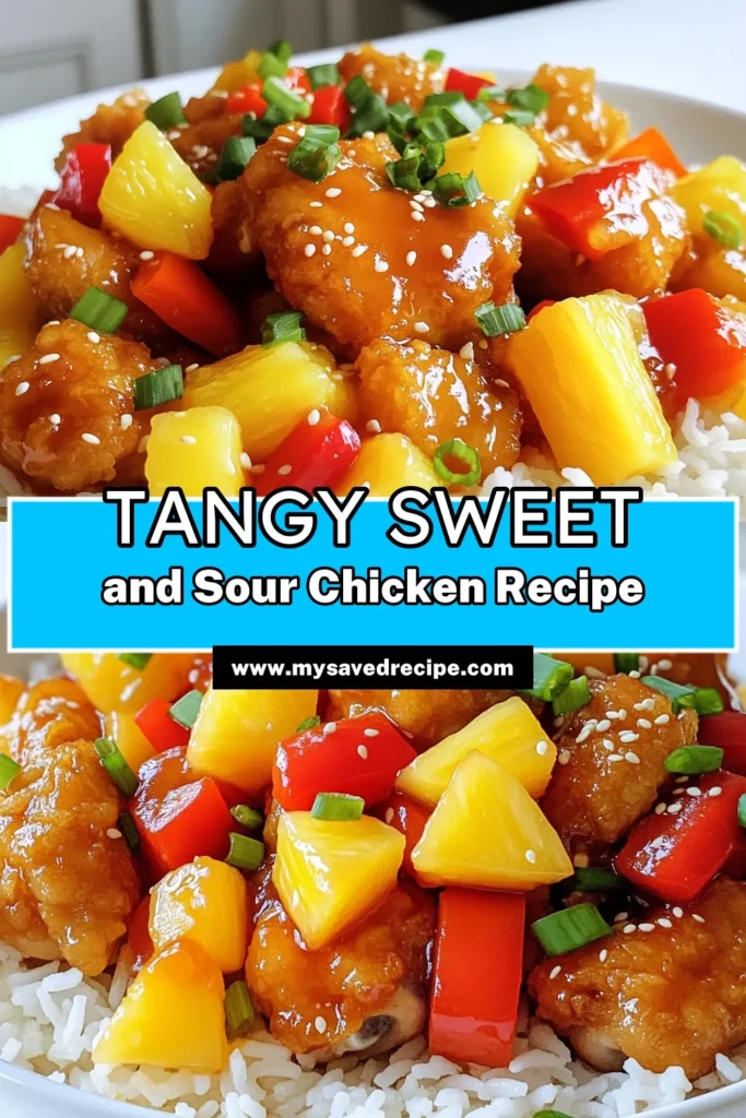 Experience a burst of flavor with this Tangy Tropical Sweet and Sour Chicken! This delicious dish features tender chicken thighs, colorful bell peppers, and sweet pineapple, all coated in a mouthwatering sauce. Perfect over jasmine rice, it's both easy to make and irresistible. Bring a taste of the tropics to your dinner table tonight! Click to explore the full recipe and make your taste buds dance! #SweetAndSourChicken #TropicalRecipes #EasyDinnerIdeas #ChickenRecipes