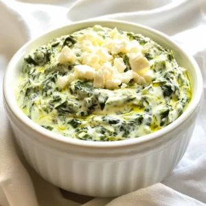 - Fresh spinach: Use 2 cups of chopped spinach. Fresh spinach gives great flavor and color. - Greek yogurt options: Choose 1 cup of plain Greek yogurt. You can pick non-fat or full-fat based on your taste. - Cream cheese selection: You need 1/2 cup of softened cream cheese. This helps make the dip creamy and rich. - Other flavor enhancers: Include 1/4 cup of mayonnaise for smoothness. You will also need a small red onion, 2 cloves of garlic, and 1 tablespoon of fresh lemon juice. Add 1/2 teaspoon of paprika for a hint of spice. Don't forget salt and pepper to taste! If you like, 1/4 cup of crumbled feta cheese can add a nice touch. Lastly, use 1 tablespoon of olive oil to sauté the spinach. These ingredients come together to make a fresh and tasty dip. Each part plays a role in flavor and texture. I love how combining them creates a delightful snack for any gathering! {{ingredient_image_1}} Start by heating the olive oil in a large skillet over medium heat. The oil should shimmer but not smoke. Add the chopped spinach to the skillet. Cook it for about 2 to 3 minutes. Stir the spinach as it cooks. You want it to wilt down nicely. Once wilted, remove it from heat and let it cool slightly in a bowl. In a separate mixing bowl, combine the Greek yogurt, cream cheese, and mayonnaise. Use a spatula or a whisk to mix them well. Aim for a creamy and smooth texture. This mixture is the base of your dip. It adds richness and tang. Now, add the cooled spinach to the dip base. Toss in the finely chopped red onion, minced garlic, fresh lemon juice, paprika, salt, and pepper. Mix everything together until it is well blended. If you like, fold in crumbled feta cheese for an extra flavor burst. The feta adds a nice salty touch. Next, transfer the dip to a serving bowl. Cover the bowl with plastic wrap. Chilling is key for this dip. It lets the flavors meld together. Let it chill in the fridge for at least 30 minutes. This step makes a big difference in taste. When ready to serve, enjoy it cold with your favorite dippers! To modify the seasoning, start with salt and pepper. Taste as you go. Add a pinch of paprika for warmth. If you want a zesty kick, add more lemon juice. You can also try mixing in herbs like dill or parsley. These will elevate the flavor and make it pop. For creaminess, use full-fat Greek yogurt and cream cheese. They create a rich base. Blend them well to avoid lumps. If you want it even creamier, add a bit more cream cheese. You can also mix in a splash of milk if it's too thick. This will make the dip smooth and spreadable. The best dippers for this dip are pita chips, fresh veggies, and crackers. Carrot sticks, cucumber slices, and bell pepper strips add crunch. You can also use tortilla chips for a fun twist. For a heartier option, serve it with toasted bread or mini bagels. Pro Tips Use Fresh Spinach: Fresh spinach not only enhances the flavor but also adds a vibrant color to your dip. Avoid using frozen spinach to keep the texture creamy. Chill Before Serving: Allowing the dip to chill for at least 30 minutes helps the flavors meld together, making each bite more delicious and impactful. Experiment with Cheese: While feta adds a tangy flavor, try mixing in other cheeses like Parmesan or goat cheese for a different taste profile. Perfect Dippers: Pita chips, fresh vegetables, and whole grain crackers are excellent choices for dipping. Consider toasting the pita chips for extra crunch! {{image_2}} You can change the flavor of your Greek yogurt spinach dip by adding different cheeses. For a richer taste, try using shredded mozzarella or sharp cheddar. These cheeses melt well and blend nicely with the yogurt. If you want a tangy kick, adding goat cheese can work wonders. Each cheese brings a unique taste, so feel free to mix and match! If you want to make this dip lighter, you can use low-fat or dairy-free options. Low-fat Greek yogurt is a great choice. It keeps the creaminess but cuts down on fat. For a dairy-free version, swap the cream cheese for cashew cream or tofu. These options still give you a smooth texture without the dairy. Want to spice things up? You can add a bit of heat to your dip. Try including diced jalapeños or a splash of hot sauce. This will add a nice kick! You can also mix in fresh herbs like dill or basil. These herbs brighten up the flavor and make the dip more fragrant. Experiment and find the perfect flavor for your taste! To keep your Greek yogurt spinach dip fresh, use an airtight container. Glass or plastic containers work well. Make sure the lid seals tightly to avoid air getting in. Always store the dip in the refrigerator. Avoid leaving it out for long periods. This keeps it safe to eat and tasty. In the fridge, your dip lasts about 3 to 5 days. If you notice any off smells or changes in texture, it's best to throw it out. Always check before you dig in. Enjoying it fresh makes all the difference in taste. You can freeze your Greek yogurt spinach dip for up to 2 months. To freeze, place the dip in a freezer-safe container. Leave some space at the top, as it may expand. When you're ready to eat it, move it to the fridge to thaw overnight. Stir well before serving. The dip may change a bit in texture but will still taste great! Yes, you can use frozen spinach. Thaw it first and drain any extra water. This keeps the dip from being too watery. Frozen spinach can save time and is still tasty. Just make sure to chop it finely before adding it to the mix. To make this dip vegan, swap Greek yogurt and cream cheese for plant-based options. Use soy yogurt or coconut yogurt instead of Greek yogurt. For cream cheese, look for a vegan brand. You can also skip mayonnaise or use a vegan version. This way, you still get a creamy texture and great taste. For a fun snack, serve this dip with a variety of dippers. Here are some great options: - Pita chips - Fresh veggies like carrot sticks, cucumber slices, and bell pepper strips - Crackers - Breadsticks - Tortilla chips These choices add crunch and flavor, making your snack spread even better! This blog post covered everything about making a tasty Greek yogurt spinach dip. We looked at fresh ingredients like spinach and yogurt. You learned step-by-step how to cook and mix it. Remember to chill your dip for the best taste. I shared tips for flavor and texture. You also explored fun variations and proper storage. Now, it's time to enjoy this dip with your favorite snacks. Make it yours with different flavors! Happy dipping!