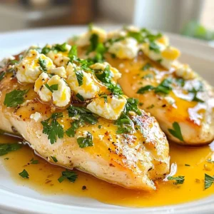 To make Hot Honey Feta Chicken, you need simple, fresh ingredients. Each one plays a key role in creating bold flavors. Here’s what you will need: - Chicken: Use 4 boneless, skinless chicken breasts. They cook evenly and stay juicy. - Feta Cheese: One cup of crumbled feta cheese gives a rich and tangy taste. - Hot Honey: You need 3 tablespoons of hot honey. It adds sweetness and heat. You can mix honey with red pepper flakes if you want. - Olive Oil: Two tablespoons of olive oil keep the chicken moist while baking. - Garlic: Four cloves of minced garlic add depth and aroma to the dish. - Spices and Seasonings: Use 1 teaspoon each of dried oregano and paprika. Add salt and pepper to taste. - Garnish: Fresh parsley, chopped, adds a pop of color and fresh flavor. These ingredients combine to create a delicious meal. Each one enhances the others, making every bite enjoyable. Don't skip any, as they all matter in this recipe! {{ingredient_image_1}} To make homemade hot honey, mix honey with red pepper flakes. Use about 3 tablespoons of honey. Adjust the heat to your liking. If you want a quicker option, use pre-made hot honey. It saves time and still packs a punch. Combine crumbled feta cheese, minced garlic, olive oil, dried oregano, and paprika in a bowl. Season with salt and pepper. Mix until smooth. This creamy feta topping adds flavor and texture to the chicken. Preheat your oven to 400°F (200°C). Line a baking dish with parchment paper. Place the chicken breasts in the dish. Drizzle the hot honey over each piece. Spread the feta mixture on top, pressing it down a bit. Bake for 25–30 minutes. Check doneness by ensuring the chicken's internal temperature reaches 165°F (75°C). Let it rest for 5 minutes before serving. To ensure juicy chicken, brine it for 30 minutes in saltwater. This helps keep the chicken moist. Use a meat thermometer to check the doneness. Aim for 165°F (75°C) inside. For the best feta topping, mix the feta with garlic, olive oil, oregano, and spices. This creates a creamy blend that sticks well to the chicken. Press it down slightly so it stays put while baking. Pair your Hot Honey Feta Chicken with roasted vegetables or a fresh green salad. These sides add a nice crunch and balance the dish's sweetness. You can also serve it with rice or quinoa for a hearty meal. For garnishing, sprinkle fresh parsley on top. Add a drizzle of hot honey for extra flavor. This makes the dish pop on the plate. Avoid overcooking the chicken. It can dry out quickly. Stick to the cooking time and check the internal temperature. Don't forget to season properly. A pinch of salt and pepper enhances the flavor. If the seasoning is off, the whole dish can taste bland. Pro Tips Choose Quality Chicken: Always opt for fresh, organic chicken breasts for the best flavor and texture. Customize the Heat: Adjust the amount of hot honey or red pepper flakes according to your spice preference. Let it Rest: Allow the chicken to rest for 5 minutes after baking; this helps retain juices for a more tender bite. Serve with Sides: Pair with roasted vegetables or a crisp salad for a balanced and colorful meal. {{image_2}} You can switch up the protein in this dish. Turkey and pork work well with hot honey and feta. Both meats absorb flavors nicely. For a vegetarian option, use firm tofu or chickpeas. Marinate them in the hot honey mix for the same sweet and spicy taste. Change the honey type for a new twist. Try clover, wildflower, or even lavender honey. Each brings its unique sweetness. You can also add vegetables to the dish. Bell peppers, zucchini, or cherry tomatoes roast well and add flavor. Toss them in olive oil, salt, and pepper before baking. If you need gluten-free options, use gluten-free breadcrumbs instead of feta. You can also swap the feta with a dairy-free cheese. Look for brands made from nuts or soy. They melt well and can mimic the creamy texture of feta. To store your leftover hot honey feta chicken, let it cool first. Place it in an airtight container. This helps keep the chicken fresh. Make sure to store it in the fridge. You can keep it for up to three days. If you want to enjoy it later, don’t forget to label the container with the date. When you’re ready to eat your leftovers, reheating is key. The best way to reheat chicken is in the oven. Preheat the oven to 350°F (175°C). Place the chicken in a baking dish. Cover it with foil to keep it moist. Heat for about 15-20 minutes or until hot. You can also use a microwave. Heat it in short bursts, about 1-2 minutes at a time. Check the chicken to avoid overcooking. If you want to freeze the hot honey feta chicken, start by cooling it completely. Wrap each piece in plastic wrap. Then, place them in a freezer bag or container. Make sure to squeeze out the air. You can freeze it for up to three months. For best results, freeze the chicken without the feta topping. Add the feta mixture when you reheat it for a fresh taste. If you don’t have hot honey, you can mix regular honey with red pepper flakes. This gives you that sweet and spicy kick. You can also try agave nectar or maple syrup with a sprinkle of cayenne pepper for heat. For a different twist, consider using sriracha mixed with honey. Each option brings a new flavor, so be creative! Cooking chicken breasts at 400°F (200°C) takes about 25 to 30 minutes. Always check that the internal temperature reaches 165°F (75°C). If you use thicker breasts, they may need a few extra minutes. Always let the chicken rest for about 5 minutes after baking. This helps keep the juices in, making the chicken tender and juicy. Yes, you can prepare this dish in advance. You can season the chicken and add the hot honey and feta topping. Cover it and store it in the fridge for up to 24 hours. When you’re ready, just bake it straight from the fridge. This makes meal prep easy and quick for busy days! Hot Honey Feta Chicken is a flavorful dish that combines simple ingredients, like chicken and feta cheese, with the sweet heat of hot honey. You can make it easily using homemade or store-bought hot honey and perfectly bake the chicken for a juicy result. Remember to avoid overcooking and season well. There are also fun ways to change the dish based on your tastes. Store leftovers properly to enjoy later. Overall, this dish is simple, delicious, and perfect for any meal. Give it a try!