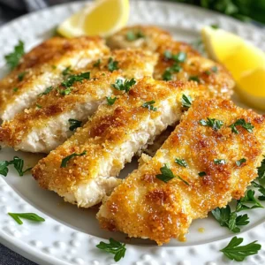 - 4 chicken breasts - 1 cup grated Parmesan cheese - 1 cup breadcrumbs (Italian seasoned preferred) - 1 tablespoon garlic powder - 1 tablespoon Italian seasoning - Salt and pepper to taste - 2 large eggs - Olive oil spray The main ingredients are simple yet key to a great dish. Chicken breasts provide a juicy base. Parmesan cheese adds a rich, salty flavor. Breadcrumbs give the chicken a nice crunch. The seasoning and coating are just as important. Garlic powder brings a bold taste. Italian seasoning adds warmth and depth. Salt and pepper enhance all the flavors. For additional ingredients, eggs help the coating stick. Olive oil spray is vital for crispiness. It helps achieve that golden crust we all love. This combination makes a delightful meal. You can easily find these ingredients at your local store. Now, let’s get cooking! {{ingredient_image_1}} First, preheat your air fryer to 400°F (200°C). This step takes about 5 minutes. Preheating makes sure the chicken cooks evenly and gets nice and crispy. In a shallow bowl, whisk two large eggs. Add one tablespoon of garlic powder, one tablespoon of Italian seasoning, and salt and pepper to taste. Mix this until it is smooth. In another bowl, combine one cup of grated Parmesan cheese with one cup of breadcrumbs. I prefer Italian seasoned breadcrumbs for added flavor. Make sure these two are well mixed too. Take each chicken breast and dip it into the egg mixture. Be sure to let any extra egg drip off. Next, coat the chicken with the Parmesan-breadcrumb mixture. Press gently to ensure it sticks well. This is where the crunch comes from! Now, lightly spray each coated chicken breast with olive oil. This helps create a golden brown crust. Place the chicken in the air fryer basket in a single layer. Avoid overlapping for even cooking. Cook the chicken for 12-15 minutes. Flip the chicken halfway through to ensure even crispiness. Use a meat thermometer to check that the internal temperature reaches 165°F (74°C). When done, let the chicken rest for a few minutes before slicing. Enjoy your crunchy delight! To get that crunchy texture, use olive oil spray. This helps the coating turn golden brown. A light mist works best. It ensures even cooking and crispiness. Make sure to cook the chicken in a single layer. Avoid overlapping the pieces. This lets hot air circulate freely around each piece. The result? A perfectly crispy crust! The ideal internal temperature for chicken is 165°F (74°C). Use a meat thermometer to check this. It assures your chicken is safe to eat and juicy inside. Flipping the chicken halfway through cooking helps it brown evenly. This step makes a big difference. It keeps both sides crispy and delicious. Garnish your finished chicken with fresh parsley. It adds color and a nice touch. You can also squeeze some lemon juice over it for extra zest. Serve the chicken on a bright platter. This makes the meal look more inviting. Pair it with a green salad or steamed veggies for a complete dish. Pro Tips Use Fresh Ingredients: Fresh chicken breasts and high-quality Parmesan cheese will enhance the flavor of your dish significantly. Monitor Cooking Time: Every air fryer is different, so keep an eye on the chicken to prevent overcooking and ensure the perfect golden crust. Let It Rest: Allowing the chicken to rest for a few minutes after cooking helps retain its juices for a more succulent bite. Experiment with Seasonings: Feel free to add your favorite herbs and spices to the breadcrumb mixture for a personalized flavor twist. {{image_2}} You can change some ingredients if needed. For breadcrumbs, try crushed cornflakes or panko. These options give a great crunch too. If you're watching salt, use low-sodium Parmesan cheese. This keeps the flavor but lowers the salt content. Add spices to make it your own. Try smoked paprika for a smoky taste. A pinch of cayenne gives a nice kick. You can also mix in dried herbs like thyme or oregano. Fresh herbs, like basil or parsley, add a bright touch. Squeeze some lemon juice on top for a zesty finish. Pair your chicken with sides that balance the meal. A fresh green salad or roasted veggies works well. For sauces, a tangy marinara or creamy ranch complements the chicken nicely. Serve it all on a colorful platter for a feast for the eyes too. To keep your Air Fryer Parmesan Crusted Chicken fresh, store it in the fridge. Place the chicken in an airtight container. This helps keep it moist and flavorful. You can keep it for up to three days. Before you store it, let it cool down. Hot food can create steam, which makes it soggy. When it comes to reheating, the air fryer is best. It keeps the chicken crispy. Set your air fryer to 350°F (175°C). Heat for about 5-7 minutes. Check that the chicken is warm throughout. If you use the oven, preheat it to 375°F (190°C). Bake for 10-15 minutes, but the chicken may not be as crunchy. If you want to save some chicken for later, freezing is a great choice. Wrap each piece in plastic wrap. Then, place them in a freezer bag. Make sure to squeeze out as much air as possible. Label the bag with the date. You can freeze the chicken for up to three months. When you’re ready to eat it, thaw it in the fridge overnight before reheating. Cooking air fryer Parmesan crusted chicken takes about 12 to 15 minutes. Preheat your air fryer to 400°F (200°C) first. Place the chicken in a single layer in the basket. Flip the chicken halfway through cooking. Check that it reaches an internal temperature of 165°F (74°C). This ensures it is safe to eat and has a nice, golden crust. Yes, you can use frozen chicken breasts. However, you should first thaw them. Thawing ensures even cooking and better texture. You can do this overnight in the fridge or in cold water for about an hour. Once thawed, follow the same steps as fresh chicken for the best results. This recipe is not gluten-free as it uses breadcrumbs. To make it gluten-free, choose gluten-free breadcrumbs. You can also use crushed gluten-free crackers or almond meal. These alternatives work well and still give your chicken that tasty crunch. In this post, we explored how to make air fryer Parmesan crusted chicken. We discussed the key ingredients like chicken breasts, Parmesan cheese, and breadcrumbs. We covered simple steps to prepare and cook, ensuring a crispy finish. You learned tips for seasoning, serving, and storing leftovers. By using these methods, you can enjoy a tasty meal with less fuss. Give it a try, and savor the delight of homemade air-fried goodness!