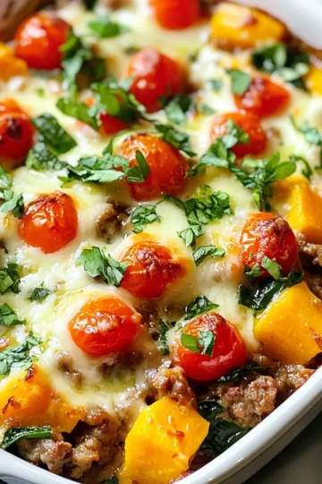 For this comforting casserole, gather these main ingredients: - 1 lb ground turkey - 2 medium sweet potatoes, peeled and diced - 1 small onion, diced - 2 cloves garlic, minced - 1 cup spinach, roughly chopped - 1 cup cherry tomatoes, halved - 1 teaspoon ground cumin - 1 teaspoon smoked paprika - ½ teaspoon chili powder - ½ teaspoon salt - ¼ teaspoon black pepper - 1 cup shredded mozzarella cheese - 2 tablespoons olive oil These items bring rich flavors and great texture to the dish. The ground turkey offers lean protein, while sweet potatoes add natural sweetness. Spinach and tomatoes boost the nutrition. You can make this dish even better with a few garnishes: - Fresh parsley, chopped - Crunchy tortilla chips Sprinkling fresh parsley brightens up your plate. The chips add a fun crunch. You can serve this casserole with a side salad for extra greens. If you have dietary needs, here are some easy swaps: - Use ground chicken or beef instead of turkey. - Swap sweet potatoes for butternut squash for a different flavor. - Replace mozzarella with a dairy-free cheese for a vegan option. These substitutions keep the essence of the dish while catering to your needs. Enjoy experimenting with ingredients! {{ingredient_image_1}} Start by gathering all your ingredients. You will need: - 1 lb ground turkey - 2 medium sweet potatoes, peeled and diced - 1 small onion, diced - 2 cloves garlic, minced - 1 cup spinach, roughly chopped - 1 cup cherry tomatoes, halved - 1 teaspoon ground cumin - 1 teaspoon smoked paprika - ½ teaspoon chili powder - ½ teaspoon salt - ¼ teaspoon black pepper - 1 cup shredded mozzarella cheese - 2 tablespoons olive oil Wash your sweet potatoes and peel them well. Dice them into small cubes. Chop your onion finely and mince the garlic. Halve the cherry tomatoes and roughly chop the spinach. Having everything ready makes cooking smooth. Heat your skillet over medium heat and add the olive oil. Once hot, add the diced onion. Cook it for about 3-4 minutes until it turns soft and clear. Then, add the minced garlic and let it cook for one more minute. Now, add the ground turkey to the skillet. Break it apart with a spatula as it cooks. Stir until it turns brown, which should take around 5-6 minutes. After that, add the diced sweet potatoes, chopped spinach, halved tomatoes, cumin, smoked paprika, chili powder, salt, and black pepper. Stir everything well. Cook for another 8-10 minutes. Keep mixing until the sweet potatoes soften. Once the turkey and veggies are cooked, transfer this mix to a greased 9x13 inch baking dish. Spread it out evenly. Next, sprinkle the shredded mozzarella cheese on top. Preheat your oven to 375°F (190°C) before this step. Place the dish in the oven and bake for 20-25 minutes. You know it’s done when the cheese is melted and bubbly. Let the casserole cool for a few minutes before serving. Enjoy your meal! To make sure your sweet potatoes are tender, cut them small. Dicing them into half-inch pieces helps them cook faster. Cook them in the skillet for about 8-10 minutes with the ground turkey mix. Stir often so they cook evenly. If you want to check for doneness, pierce them with a fork. They should be soft but not mushy. While mozzarella is great, you can try other cheeses. Cheddar adds a sharp taste. Feta gives a nice tangy flavor. Monterey Jack melts well and is creamy. If you're going dairy-free, use vegan cheese or nutritional yeast for a cheesy flavor without the dairy. Adding herbs and spices boosts the flavor of your casserole. Fresh herbs like parsley or cilantro add brightness. Thyme or oregano pairs well with the turkey. You can also add a pinch of cayenne for heat. Experiment with what you have. A little extra spice can make a big difference! Pro Tips Use Fresh Ingredients: Fresh vegetables and herbs can elevate the flavor of your casserole. Opt for in-season produce for the best taste and nutrition. Customize Your Cheese: Feel free to experiment with different types of cheese such as cheddar or pepper jack for a unique flavor twist. Prep Ahead: You can prepare the turkey-sweet potato mixture a day in advance and store it in the refrigerator. Just add the cheese and bake when ready to serve! Check Sweet Potato Doneness: Ensure the sweet potatoes are cooked through by piercing them with a fork. They should be tender before transferring to the baking dish. {{image_2}} To make a vegetarian version, swap the ground turkey for a mix of beans or lentils. Use 1 can of black beans or kidney beans, rinsed and drained. This keeps protein high while adding fiber. You can also add more veggies, like bell peppers or zucchini, for extra flavor and texture. If you want a low-carb dish, replace sweet potatoes with cauliflower. Use 1 medium head of cauliflower, cut into small pieces. Steam or roast the cauliflower until tender before mixing it with the other ingredients. This keeps the dish light while still being filling and tasty. For a kick of flavor, try a Mexican twist! Add 1 can of black olives and 1 cup of corn. Sprinkle in some cilantro for freshness. You can even use pepper jack cheese instead of mozzarella for extra spice. This way, you create a fun, vibrant casserole that’s perfect for taco night! Store any leftovers in an airtight container. Let the casserole cool first. This keeps it fresh and safe. You can keep it in the fridge for up to three days. Label the container with the date. This helps you track how long it’s been stored. When reheating, use the oven for the best taste. Preheat the oven to 350°F (175°C). Place the casserole in a baking dish. Cover it with foil to keep it moist. Heat for about 20 minutes or until it’s hot throughout. You can also reheat individual portions in the microwave. Just be sure to cover them to avoid drying out. Freezing is a great option for future meals. Make sure the casserole is completely cool. Cut it into portions and wrap each piece in plastic wrap. Place the wrapped portions in a freezer bag. Label the bag with the date. The casserole can last in the freezer for up to three months. When ready to eat, thaw it overnight in the fridge before reheating. Ground Turkey Sweet Potato Casserole keeps well in the fridge for about 3 to 4 days. Store it in an airtight container to maintain freshness. The flavors may even improve as it sits. Just reheat it gently before serving. Yes, you can prepare the casserole in advance. You can cook and mix all the ingredients, then store them in the fridge overnight. Just bake it the next day when you're ready to eat. This makes it great for busy days or special occasions. This casserole pairs well with a variety of sides. Here are some great options: - A simple green salad - Steamed broccoli or green beans - Roasted Brussels sprouts - Cornbread for a comforting touch These sides add colors and textures that complement the casserole nicely. We've covered the main ingredients for a ground turkey sweet potato casserole and how to prepare it step by step. I've shared tips for perfect sweet potatoes and flavorful herbs. You saw variations like a vegetarian option and a low-carb choice. Proper storage info ensures your leftovers stay fresh. In conclusion, this dish is versatile, healthy, and easy to make. Enjoy trying different flavors and making this recipe your own. You can make delicious meals for you and your family.