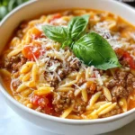 - 1 lb ground beef - 1 cup orzo pasta - 1 can (14 oz) crushed tomatoes - 1 cup heavy cream - 1 small onion, finely chopped - 3 cloves garlic, minced - 2 tablespoons olive oil - 1 teaspoon Italian seasoning - Salt and pepper, to taste - Fresh basil leaves, for garnish - Grated Parmesan cheese, for serving To make beef orzo in tomato cream sauce, gather these ingredients. Ground beef gives the dish its heartiness. Orzo pasta adds a fun texture that pairs well with the sauce. Crushed tomatoes create a rich base with a deep flavor. Heavy cream turns the sauce creamy and smooth. Onion and garlic are key for flavor. Olive oil helps to cook them and adds richness. Italian seasoning brings warmth and depth. Salt and pepper enhance all the flavors. Finally, fresh basil and Parmesan cheese are perfect for finishing touches. When you have all these ingredients ready, you can start cooking. Each item plays an important role in creating this delicious meal. {{ingredient_image_1}} - Sauté onion and garlic: Heat olive oil in a large skillet over medium heat. Add the finely chopped onion. Cook for about 3-4 minutes until it is soft and clear. Next, add the minced garlic and cook for 1 more minute. The kitchen will smell great! - Brown the ground beef: Add the ground beef to the skillet. Break it apart with a spatula. Cook it for 5-7 minutes. It should be brown and no longer pink. This step adds rich flavor to your dish. - Incorporating crushed tomatoes and seasoning: Stir in the can of crushed tomatoes and the Italian seasoning. Season with salt and pepper to taste. Let the sauce simmer for about 5 minutes. This helps the flavors mix well. - Cooking orzo and mixing with sauce: In a separate pot, cook the orzo according to the package instructions. Once cooked, drain it and set it aside. Reduce the heat on the beef mixture. Add the cooked orzo to the beef and sauce, stirring gently. Cook for another 2 minutes to make sure everything is warm. - Adding cream and combining ingredients: Pour in the heavy cream and stir until it is all mixed in. Let it simmer gently for 3-4 minutes. This will thicken the sauce and make it creamy. - Serving suggestions: Serve the beef orzo in shallow bowls. Top each bowl with fresh basil leaves and a sprinkle of grated Parmesan cheese. For a nice touch, add a side of crusty bread for dipping. Enjoy! To make this dish shine, sauté your onion and garlic well. This step builds a strong base of flavor. Cook them until the onion is soft and clear. This usually takes about 3-4 minutes. Then, add the garlic and cook for one more minute. Watch it closely so it doesn't burn. After that, brown the ground beef. This adds depth and richness to your sauce. Don’t rush the simmering time. Let the sauce simmer for about 5 minutes. This helps all the flavors mix together nicely. To keep your orzo from sticking, stir it well while cooking. Use plenty of water and salt, just like pasta. This helps it stay separate and fluffy. If you find your dish too thick, add a splash of water or broth. This will make the sauce creamy and smooth. Adjust the consistency to your taste. Garnish your dish with fresh basil and grated Parmesan cheese. This adds a pop of color and flavor. Serve the orzo in shallow bowls for a nice look. You can also add extra basil leaves on top. For a great meal, serve it with crusty bread. This bread is perfect for dipping into the creamy sauce. Pro Tips Use Fresh Herbs: Fresh basil adds a vibrant flavor that dried herbs can't replicate. Add it just before serving for the best aroma. Brown the Beef Well: Make sure to brown the ground beef thoroughly to develop a deeper flavor in the sauce. Adjust Creaminess: If you prefer a lighter dish, you can reduce the amount of heavy cream or substitute it with half-and-half. Perfectly Cooked Orzo: Stir the orzo occasionally while cooking to prevent it from sticking together, ensuring a fluffy texture. {{image_2}} You can switch out ground beef for turkey or ground chicken. This change makes the dish leaner. Turkey and chicken still taste great with the tomato cream sauce. You can enjoy a lighter meal without losing flavor. If you want a dairy-free option, try using coconut cream or almond milk. Both can replace heavy cream in the recipe. They add creaminess without the dairy. Just remember to adjust the seasoning as needed for the best taste. Adding different herbs can change the flavor. Consider using fresh thyme or oregano for a new twist. These herbs bring a fresh taste and can brighten the dish. You can also try spices like paprika or red pepper flakes for a little heat. Adding vegetables is another great way to boost nutrition. You can mix in spinach, bell peppers, or zucchini. Chopping them small helps them blend well in the sauce. This adds color and vitamins to your meal. You can make this dish into a baked meal. After mixing the orzo and sauce, transfer it to a baking dish. Top it with cheese and bake until golden. This gives a crunchy top layer that many people love. Another fun idea is to turn it into a casserole. Layer the beef orzo in a casserole dish, and add extra cheese on top. Bake until bubbly and serve hot. This option is perfect for gatherings or meal prep. To store leftovers, let the dish cool down first. Then, place it in an airtight container. This helps keep it fresh. You can store it in the fridge for up to three days. After that, the taste may change. For reheating, the best method is using the stove. Place the Beef Orzo in a pot over low heat. Stir it often to warm it evenly. You can add a splash of water or cream to keep the sauce smooth. Avoid reheating in the microwave, as it can make the orzo mushy. Yes, you can freeze this dish! Allow it to cool completely before packing it in a freezer-safe container. It can last up to three months in the freezer. When you're ready to eat, thaw it in the fridge overnight. Reheat it on the stove as described above for the best texture. - How long does it take to cook orzo? Cooking orzo usually takes about 8-10 minutes. Follow the package directions for the best results. Remember to check for doneness, as it should be tender but not mushy. - Can I make this dish ahead of time? Yes, you can make this dish ahead. Prepare it fully, then store in the fridge for up to three days. Reheat on the stove over low heat, adding a splash of cream if needed. - Is it gluten-free? No, traditional orzo is made from wheat. To make this dish gluten-free, use gluten-free orzo made from rice or corn. - How to make it low-carb? For a low-carb version, replace the orzo with zucchini noodles or cauliflower rice. This keeps the dish light and healthy while still being delicious. - What to serve with Beef Orzo in Tomato Cream Sauce? This dish pairs well with a fresh salad or crusty bread. You can also serve it with roasted vegetables for added nutrition. - Can you serve it cold? While Beef Orzo is best hot, you can serve it cold as a pasta salad. Just let it cool and add a drizzle of olive oil and some fresh herbs. This dish combines ground beef, orzo, and a creamy sauce for a comforting meal. You sauté the vegetables and brown the meat before mixing it all together. Don’t forget to add your favorite herbs or vegetables for extra flavor. Storing and reheating leftovers is easy, and there are many ways to change the recipe. You can even enjoy it as a baked dish. I hope you'll try this recipe and make it your own!