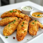 - 1 lb chicken tenders - 1 cup buttermilk - 1 cup all-purpose flour - 1 cup panko breadcrumbs - 1 teaspoon garlic powder - 1 teaspoon onion powder - 1 teaspoon paprika - ½ teaspoon cayenne pepper (adjust for spice preference) - Salt and pepper to taste - 2 tablespoons olive oil When measuring ingredients, use dry measuring cups for flour and breadcrumbs. For liquids like buttermilk, use a liquid measuring cup. This helps get accurate amounts. For spices, use measuring spoons for precision. Always level off the measuring cup or spoon to avoid extra ingredients. Choose fresh chicken tenders that look pink and firm. Check the sell-by date for freshness. When buying spices, opt for whole spices when possible. They stay fresh longer. Store spices in a cool, dry place away from sunlight. Use fresh buttermilk for the best flavor and texture. Start by marinating the chicken tenders. Place the chicken in a bowl and cover it with buttermilk. This helps keep the chicken juicy and tender. Let it sit for at least 30 minutes, or up to 2 hours in the fridge. The longer you marinate, the better the flavor. Next, prepare the coating. In a shallow dish, mix together the flour, panko breadcrumbs, garlic powder, onion powder, paprika, cayenne pepper, salt, and pepper. This blend gives your tenders a tasty crunch. Make sure the mix is well combined for even flavor. Now it’s time to air fry. Preheat your air fryer to 400°F (200°C) for about 5 minutes. While it heats, take each chicken tender out of the buttermilk, letting the extra drip off. Dredge each piece in the flour mix, pressing it on well. This helps form a crispy layer. Once coated, lightly spray or drizzle olive oil over the chicken. Place the tenders in a single layer in the air fryer basket. You might need to cook in batches. Air fry for 10-12 minutes. Flip them halfway through for even cooking. Check that the chicken reaches 165°F (75°C) inside. If not, cook for a few more minutes. Enjoy your crispy chicken tenders! To get the best crunch, ensure you coat the chicken well. Use both flour and panko breadcrumbs. The panko gives a nice light texture. Don't skip the olive oil! A light spray or drizzle helps the coating crisp up. - Make sure your air fryer is preheated to 400°F (200°C) before cooking. - Space out the chicken tenders in the basket. This helps them cook evenly. Avoid these common errors to ensure perfect chicken tenders: - Marinating too briefly: Marinate for at least 30 minutes for the best flavor. - Overcrowding the air fryer: This leads to soggy chicken. Cook in batches if needed. - Skipping the oil: Without oil, the coating won’t crisp properly. Seasonings play a big role in flavor. Use garlic powder, onion powder, and paprika for a tasty kick. If you like heat, add cayenne pepper. You can also try different spices based on your taste. - Consider adding herbs like thyme or rosemary for a fresh touch. - Experiment with unique seasonings like lemon zest or smoked paprika for added flavor. These tips will help you master crispy chicken tenders and impress everyone at your dinner table! {{image_2}} To make spicy air fryer chicken tenders, add more cayenne pepper. You can use one to two teaspoons, based on your taste. You can also mix in some hot sauce to the buttermilk. This gives the chicken a nice kick. Serve these spicy tenders with ranch dressing. The cool ranch will balance the heat. You can easily make gluten-free chicken tenders. Swap the all-purpose flour for almond flour. Use gluten-free panko breadcrumbs instead of regular ones. Make sure to check the labels to avoid hidden gluten. The taste will still be great, and the texture remains crispy. This option is perfect for those with gluten sensitivities. Don't be afraid to get creative with coatings. Try crushed cornflakes or potato chips for a different crunch. You can also use crushed nuts like almonds or pecans. Mix in some herbs or spices to add flavor. For a lower-carb option, use coconut flour or crushed pork rinds. Each option gives a unique twist to your chicken tenders. After enjoying your crispy chicken tenders, store any leftovers in an airtight container. This keeps them fresh and tasty. Place the container in the fridge. They will last for up to three days. When you want to eat them again, take them out of the fridge. To reheat your chicken tenders, use the air fryer for the best results. Preheat the air fryer to 350°F (175°C). Place the tenders in a single layer. Heat them for about 5-7 minutes. This helps them regain their crispiness. You can also use an oven. Set it to 375°F (190°C) and bake for 10-12 minutes. If you have more chicken tenders than you can eat, freezing is a great option. Let the cooked tenders cool completely. Then, place them in a freezer-safe bag or container. Squeeze out as much air as possible. They can stay frozen for up to three months. When you are ready to eat, thaw them in the fridge overnight. Then, reheat them in the air fryer for the best taste. You can marinate chicken tenders for at least 30 minutes. For best results, I suggest marinating for up to 2 hours. This helps the chicken soak in the buttermilk, making it juicy and tender. Marinating too long may make the texture mushy. Yes, you can cook frozen chicken tenders in an air fryer. Just add a few extra minutes to the cooking time. Preheat the air fryer and cook at 400°F for about 12-15 minutes. Check the internal temperature; it should reach 165°F. This method gives you crispy tenders without thawing them first. There are many great dipping sauces for chicken tenders. Some popular choices include honey mustard, ranch, and barbecue sauce. You can also try spicy buffalo sauce or a creamy garlic dip. Each sauce adds its own flavor and fun to the meal. Experiment with different dips to find your favorite! You now know how to make tasty air fryer chicken tenders. You learned about the best ingredients, including measurement tips and freshness advice. I shared steps for marinating, coating, and cooking. The tips covered crispiness and how to avoid mistakes. There are fun variations like spicy and gluten-free options. I also explained how to store and reheat leftovers. With this knowledge, you can create great meals at home. Enjoy your cooking!