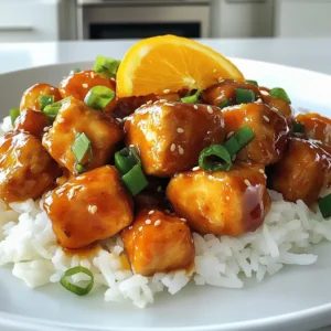 To make this zesty orange chicken, you need these four simple items: - 1 lb chicken breast, diced into bite-sized pieces - 1 cup orange juice (preferably fresh) - 3 tablespoons soy sauce (low-sodium recommended) - 2 tablespoons cornstarch Using fresh orange juice makes a big difference. It adds bright flavor. If you use bottled juice, choose a brand without added sugar. The soy sauce gives a salty taste. Low-sodium soy sauce keeps the dish from being too salty. Cornstarch is key for a crispy chicken. It helps create a nice crust when cooked. You can swap the chicken with tofu for a vegetarian option. For a citrus twist, try lime juice instead of orange juice. If you want less salt, use coconut aminos in place of soy sauce. Cornstarch can be replaced with potato starch if you have it on hand. {{ingredient_image_1}} Start by cutting the chicken breast into small, bite-sized pieces. This helps it cook evenly. Next, place the chicken into a bowl. Add cornstarch and mix well. The cornstarch makes the chicken crispy. Heat a tablespoon of oil in a large skillet over medium-high heat. Wait until the oil is hot. Add the coated chicken pieces in a single layer. Cook for about 5-7 minutes. Look for a golden brown color to know it's ready. Once cooked, take the chicken out of the pan and set it aside. In the same skillet, pour in the orange juice and soy sauce. Stir it well and let it simmer. This helps blend the flavors. After a minute, add the cooked chicken back into the skillet. Stir to coat the chicken with the sauce. Cook together for 2-3 more minutes. You want the sauce to thicken and shine. When it’s done, serve hot and enjoy! To get the chicken nice and crispy, coat it well with cornstarch. This thin layer helps lock in moisture while frying. Cook the chicken in a hot pan, but do not overcrowd it. This way, it cooks evenly and becomes golden brown. Let it rest briefly after cooking to keep it crunchy. The orange juice shines in this dish. Use fresh juice for the best taste. Low-sodium soy sauce balances the sweetness of the orange juice. If you want more depth, add a pinch of garlic powder or a splash of rice vinegar. These small tweaks can elevate the dish. Serve your orange chicken over steamed rice or quinoa for a hearty meal. Garnish with chopped green onions and sesame seeds for a pop of color. This not only adds flavor but also makes the dish look fancy. For a fun twist, pair it with a side of stir-fried veggies. This adds nutrition and color to your plate. Pro Tips Marinate for Extra Flavor: Let the diced chicken marinate in a mixture of orange juice and soy sauce for at least 30 minutes before cooking. This enhances the flavor and tenderness of the chicken. Use Fresh Ingredients: Opt for fresh orange juice instead of store-bought for a brighter, more vibrant flavor in your dish. Fresh juice makes all the difference! Adjust Sweetness: If you prefer a sweeter sauce, add a teaspoon of honey or brown sugar to the orange juice and soy sauce mixture. This will balance the acidity and add depth to the flavor. Garnish for Presentation: Top your orange chicken with finely chopped green onions and sesame seeds before serving. This not only adds a pop of color but also enhances the texture. {{image_2}} You can easily add fresh vegetables to your orange chicken. Carrots, bell peppers, and broccoli work great. Just chop them into small pieces. Stir-fry the veggies in the skillet before adding the sauce. This adds color and nutrition to your dish. You will enjoy a crunchy texture with every bite. Want to kick up the heat? Add some red pepper flakes or a dash of hot sauce. Mix these in the sauce to get a spicy kick. You can also use ginger or garlic for a tasty twist. They add depth and warmth to the flavor. Adjust the spice to match your taste. If you feel adventurous, try different sauces. Teriyaki sauce or sweet and sour sauce can work well. Each sauce gives a unique flavor to the dish. You can even make a honey-soy mix for a sweet touch. Experiment with what you have in your pantry. This way, you can create a new dish each time! After making your four-ingredient orange chicken, let it cool down. Place it in an airtight container. Store it in the fridge. It stays fresh for about three to four days. Always label the container with the date. This helps you keep track of freshness. You can freeze orange chicken too! Let it cool completely before freezing. Transfer it to a freezer-safe container. It’s best to use a vacuum sealer or freezer bags to save space. Frozen orange chicken lasts up to three months. Remember to label with the date to avoid confusion later. To reheat your orange chicken, you have a few options. The best way is in a skillet. Heat it over medium heat. Add a splash of water or orange juice to keep it moist. Stir often until it’s hot. You can also use the microwave. Place it in a microwave-safe dish and cover it. Heat in short bursts, stirring in between. Make sure it’s heated all the way through. Enjoy your tasty dish again! Yes, you can use frozen chicken. Just remember to thaw it first. Thawing helps the chicken cook evenly. You can place the frozen chicken in the fridge overnight for best results. If you're in a hurry, you can also use the microwave. Once thawed, you can follow the recipe as normal. To make it less sweet, reduce the amount of orange juice. You can start with half a cup. You can also add a bit of vinegar. Rice vinegar or apple cider vinegar will work well. This will balance the sweetness of the orange juice. You could even mix in some low-sodium chicken broth. This will enhance the flavor without adding more sweetness. I love serving this orange chicken with steamed rice. The rice soaks up the tasty sauce. Quinoa is also a great choice. It adds a nice nutty flavor. For a veggie twist, try serving it with stir-fried veggies. Broccoli, bell peppers, and snap peas are perfect. You can also sprinkle some green onions and sesame seeds on top. This adds a nice crunch and makes the dish look great! This blog post covered the key ingredients and steps to make delicious orange chicken. We explored tips for crispy chicken, flavor boosts, and fun variations. Remember to check storage guidelines for freshness. Cooking can be simple and enjoyable when you follow these easy steps. So, roll up your sleeves and create your orange chicken masterpiece. Enjoy every bite!