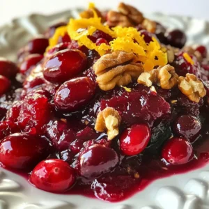 For this recipe, you need 12 oz of fresh cranberries. These bright red berries pack a tart and tangy punch. They are the heart of your sauce. Rinse them well before use. This removes any dirt or debris. You will use 1 cup of granulated sugar. This sugar balances the tartness of the cranberries. You also need 1 cup of water. This helps dissolve the sugar and cook the berries evenly. Add 1/4 cup of fresh orange juice for a zesty kick. The zest of 1 orange enhances the flavor with a fresh aroma. A 1/2 teaspoon of ground cinnamon adds warmth. Finally, a pinch of salt boosts all the flavors. If you like, throw in 1/2 cup of chopped walnuts or pecans for crunch. Dried cranberries, about 1/4 cup, add extra texture and sweetness. {{ingredient_image_1}} First, rinse 12 ounces of fresh cranberries under cold water. This step helps remove dirt. After rinsing, set the cranberries aside. Make sure to pick out any soft or bad ones. This ensures your sauce is fresh and tasty. Next, grab a medium saucepan. Add 1 cup of water, 1 cup of granulated sugar, and a pinch of salt. Heat this mixture over medium heat. Stir it until the sugar dissolves. Once it simmers, add the rinsed cranberries. Pour in 1/4 cup of orange juice and the zest of 1 orange. Sprinkle in 1/2 teaspoon of ground cinnamon. Stir everything together. Let it simmer for about 10 to 15 minutes. The cranberries will burst, and the sauce will thicken. Stir occasionally to stop it from sticking. If you like, add 1/2 cup of chopped walnuts or pecans and 1/4 cup of dried cranberries. Stir well and cook for an extra 2 to 3 minutes. Once done, remove the sauce from heat. Let it cool to room temperature. As it cools, it will thicken more. After cooling, transfer the sauce to a serving dish or a jar. Refrigerate it for at least an hour before serving. This waiting time helps the flavors mix well. Enjoy your homemade cranberry sauce! To keep your cranberry sauce thick, start with fresh cranberries. Fresh berries have less water than frozen ones. Use the right sugar mix to help with the thickness. The sugar not only sweetens but also helps create a syrupy texture. Simmer the sauce long enough for the cranberries to burst. This will release their natural pectin. If you find your sauce is still too watery, add a bit more sugar. This can help thicken it up. Using the right tools makes cooking easier. A medium saucepan works best for this recipe. It helps control heat and prevents sticking. A wooden spoon is great for stirring. It allows you to scrape the bottom well. A fine mesh strainer can help if you want a smoother sauce. Having a zester is handy too, for that fresh orange zest. Finally, have a measuring cup ready for precision. Cranberry sauce pairs well with many foods. It’s great with turkey, ham, or even roasted veggies. Try serving it with cream cheese on crackers for a fun appetizer. You can also mix it into yogurt for a tasty breakfast. If you like spice, pair it with cinnamon or nutmeg. For a different twist, serve it over vanilla ice cream. The tartness of the sauce really balances the sweetness. Pro Tips Fresh Cranberries: Use fresh cranberries for the best flavor and texture. Frozen cranberries can be used in a pinch, but they may alter the final consistency of the sauce. Sweetness Level: Adjust the amount of sugar based on your preference for sweetness. Taste the sauce as it simmers and add more sugar if desired. Storage Tips: Store leftover cranberry sauce in an airtight container in the refrigerator for up to a week. It also freezes well for up to three months. Serving Suggestions: Serve this cranberry delight as a topping for desserts, yogurt, or even as a spread on toast or bagels for a festive breakfast. {{image_2}} You can brighten your cranberry sauce by adding citrus. The orange juice in the recipe gives a nice touch. You can add lemon or lime juice for a different zing. A bit of lemon zest can also enhance the flavor. Mix it in for a fresh and tangy taste. Want some crunch? Add nuts like walnuts or pecans. These nuts add texture and depth. They also pair well with the tart cranberries. If you like, you can toast the nuts first. This brings out their flavor and makes the sauce even better. For those who enjoy heat, add some spice! A pinch of cayenne pepper can kick it up. You can also use ground ginger or allspice for warmth. These spices work well with the sweet and tart flavors. Just be careful not to add too much. A little spice goes a long way! You can store homemade cranberry sauce in the fridge. Use an airtight container to keep it fresh. Let the sauce cool to room temperature first. This helps avoid condensation inside the container. The sauce will stay good for about one week in the refrigerator. If you have extra sauce, freezing is a great option. Use a freezer-safe container or a resealable bag. Make sure to leave some space in the container. The sauce will expand as it freezes. Label the container with the date. You can freeze cranberry sauce for up to three months. Cranberry sauce tastes great served cold or warm. If you want to warm it, do it slowly on the stove. Stir gently to avoid burning. Always check for any signs of spoilage before serving. If it looks or smells off, just toss it out. Enjoy your tasty sauce with turkey, ham, or even on toast! To make cranberry sauce from scratch, you need a few simple steps. First, rinse 12 oz of fresh cranberries. In a medium saucepan, mix 1 cup of water, 1 cup of sugar, and a pinch of salt. Heat this until it simmers. Then, add the cranberries, 1/4 cup of orange juice, zest of 1 orange, and 1/2 teaspoon of ground cinnamon. Stir it well. Let it simmer for 10-15 minutes. The cranberries will burst, thickening the sauce. If you like nuts, add 1/2 cup of chopped walnuts or pecans and 1/4 cup of dried cranberries. Cook for a few more minutes and cool the sauce. Yes, you can use frozen cranberries! They work well in this recipe. Just add them directly to the saucepan without thawing. The cooking time may be a bit longer, but the taste remains great. Frozen cranberries can make it easy to enjoy this sauce anytime. Cranberry sauce pairs well with many dishes. It goes great with turkey, ham, and chicken. You can also serve it with cheese and crackers for a snack. Try it on a sandwich with turkey or roast beef. Its sweet and tart flavor adds a nice touch to any meal. You learned how to make tasty cranberry sauce from scratch. We covered the best ingredients, step-by-step instructions, and helpful tips. Remember to adjust flavors to your taste and try fun variations. Store your sauce well for later use. Enjoy serving it with your favorite dishes, making each meal special. Follow these steps, and your homemade sauce will impress everyone!