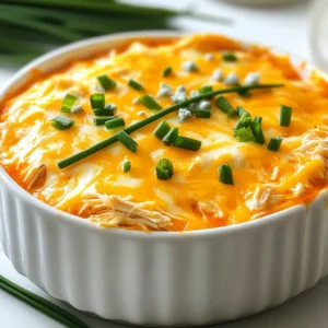 To make this tasty Slow Cooker Buffalo Chicken Dip, you will need: - 2 cups cooked chicken, shredded - 1/2 cup cream cheese, softened - 1/2 cup sour cream - 1/2 cup ranch dressing - 1/2 cup buffalo sauce (adjust to taste) - 1 cup shredded cheddar cheese - 1/2 cup crumbled blue cheese (optional) - 1/4 teaspoon garlic powder - 1/4 teaspoon onion powder - Fresh chives or green onions, chopped (for garnish) You can swap some ingredients for a different flavor. If you want to cut fat, use low-fat cream cheese and sour cream. For a dairy-free option, try vegan cream cheese and sour cream. You can use Greek yogurt in place of sour cream for a tangy twist. If you dislike blue cheese, leave it out or replace it with more cheddar cheese. Garnishes can make your dish pop! Chopped chives or green onions add a fresh touch. You might also sprinkle some extra cheese on top before serving. A drizzle of buffalo sauce can give it an eye-catching look. Serve with crunchy veggies or tortilla chips for a fun twist! {{ingredient_image_1}} Start with 2 cups of cooked chicken. I like to use rotisserie chicken for ease. Just shred it into small pieces. This step is key for a smooth dip. If you have leftover chicken, that works too! Make sure it is tender and easy to shred. In a large bowl, mix the shredded chicken with cream cheese, sour cream, ranch dressing, and buffalo sauce. Use 1/2 cup of each of the cream cheese, sour cream, and ranch dressing. Adjust the buffalo sauce to your taste. Next, add 1 cup of shredded cheddar cheese and 1/2 cup of crumbled blue cheese if you like. Then, sprinkle in 1/4 teaspoon of garlic powder and onion powder. Mix everything well until it is smooth and creamy. After mixing, transfer the dip into your slow cooker. Spread it evenly across the bottom. Cover the slow cooker and set it to low for 2 hours, or high for 1 hour. Stir occasionally, so it heats evenly. You want it hot and bubbly. When time is up, stir well and adjust the buffalo sauce if needed. Serve your warm dip with tortilla chips, celery sticks, or veggie sticks. This gives a nice crunch and balances the heat. For a fresh touch, garnish with chopped chives or green onions. They add color and flavor. Enjoy your tasty buffalo chicken dip with friends or family! To shred chicken well, use two forks. Hold one fork in each hand. Grab a piece of cooked chicken with one fork. Pull it apart with the other fork. You can also use your hands if the chicken is cool. Shredded chicken should be in small pieces. This helps it mix well in the dip. You can change the spice level of your dip. If you like it mild, use less buffalo sauce. Start with 1/4 cup and taste it. Add more if you want more heat. You can also mix in some cream cheese for a milder flavor. For extra kick, add a bit of hot sauce or cayenne pepper. This dip is great for meal prep. You can make it a day ahead. Just mix all the ingredients and store it in the fridge. When you’re ready, put it in the slow cooker. Cook it on low for two hours or high for one hour. This saves you time on game day or at parties. Pro Tips Adjust the Heat: If you prefer a milder dip, reduce the amount of buffalo sauce or use a milder version. You can always add more heat later. Cheese Variations: Experiment with different cheese blends such as pepper jack or mozzarella for a unique twist on flavor and texture. Make Ahead: You can prepare the dip a day in advance. Just store it in the refrigerator and reheat it in the slow cooker before serving. Serving Suggestions: Serve with a variety of dippers like tortilla chips, celery sticks, or sliced bell peppers for a colorful presentation. {{image_2}} You can make a tasty vegetarian version of Buffalo dip. Swap the chicken for 2 cups of shredded jackfruit or chickpeas. Both options give a great texture. Mix in the same creamy ingredients. This way, you get that rich flavor without meat. Serve it with veggies or chips. Friends will love this twist! Cheese brings a lot to this dip. You can change the cheese to fit your taste. Try pepper jack for a spicy kick. Use mozzarella for a milder flavor. If you love blue cheese, add more or skip it entirely. Each choice will change the dip’s taste. Experiment and find your perfect mix! Want to boost the flavor? Add a dash of hot sauce for more heat. A squeeze of lemon juice gives a fresh zing. You can also mix in some diced jalapeños for extra spice. For a smoky touch, try smoked paprika. Each of these will make your Buffalo dip even better. Have fun creating your own flavor! After enjoying your buffalo chicken dip, let it cool down. Transfer it to an airtight container. Make sure to seal it well to keep it fresh. You can store it in the fridge for up to four days. If you want it to last longer, consider freezing it. When you’re ready to eat the dip again, there are easy ways to reheat it. You can use a microwave or the stovetop. If using the microwave, heat it in short bursts. Stir after each burst to ensure even heating. For the stovetop, warm it over low heat, stirring often. This keeps the dip creamy and tasty. If you freeze buffalo chicken dip, it can last up to three months. To freeze, place it in a freezer-safe container. Make sure to leave some room for expansion. When you want to use it, thaw it in the fridge overnight. Reheat it slowly to maintain the flavor and texture. You should not use raw chicken for this dip. The recipe calls for cooked chicken. Using raw chicken can lead to food safety issues. Cook the chicken first, then shred it. This will ensure the dip is safe to eat and full of flavor. Buffalo chicken dip pairs well with many snacks. Here are some tasty options: - Tortilla chips - Celery sticks - Carrot sticks - Crackers - Sliced baguette Each of these adds a nice crunch and complements the creamy dip. Buffalo chicken dip lasts about three to four days in the fridge. Store it in an airtight container. To enjoy it again, just reheat it gently on the stove or in the microwave. Make sure it heats all the way through before serving. In this article, we explored all aspects of making Buffalo Chicken Dip. We listed ingredients and swapped ideas, and provided tips for cooking and shredding chicken. You learned how to store leftovers and heat them up later. We even shared variations, like a vegetarian option. Buffalo Chicken Dip is fun to make and share. Try it out, and you’ll surely impress your friends. Enjoy your cooking adventure!