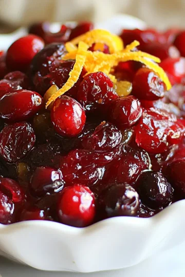 - 12 oz fresh cranberries - 1 cup sugar - ½ cup orange juice - ¼ cup apple cider vinegar - ½ teaspoon ground cinnamon - ¼ teaspoon ground ginger - ¼ teaspoon allspice - 1 small onion, finely chopped - ½ cup raisins - 1 tablespoon freshly grated orange zest - Salt to taste To make this easy cranberry chutney, gather all your ingredients first. Fresh cranberries are key for that bright, tart flavor. The sugar balances the tartness and adds sweetness. Orange juice and apple cider vinegar give it a nice tang. Spices like ground cinnamon, ground ginger, and allspice add warmth. A small onion brings depth and flavor. Raisins add a chewy sweetness, and the orange zest brightens the dish. Finally, salt helps bring all the flavors together. Using these fresh ingredients leads to a chutney that bursts with flavor. This chutney pairs well with many dishes, making it perfect for any table. Enjoy the process of mixing these lovely flavors! {{ingredient_image_1}} - Rinse the cranberries. This helps remove dirt and makes them clean. - Prepare the onion and zest. Chop the onion finely and grate the orange zest. - Dissolve sugar over medium heat. In a medium saucepan, mix sugar, orange juice, apple cider vinegar, ground cinnamon, ground ginger, and allspice. Stir well until the sugar melts. - Add onion and cranberries. Once the sugar dissolves, toss in the chopped onion and cook for 3-4 minutes until soft. Then, stir in the rinsed cranberries and raisins. - Simmer and thicken. Bring the mix to a boil, then lower the heat. Let it simmer for 15-20 minutes. Keep stirring until the cranberries burst and the chutney thickens. - Cool and refrigerate. Once done, take it off the heat. Let it cool to room temperature. It will thicken more as it cools. Transfer to a container and chill for at least 2 hours. Enjoy the melded flavors! You can serve this cranberry chutney in many tasty ways. It pairs well with roasted meats. The sweet and tangy flavor enhances turkey, chicken, or pork. Spread it on sandwiches for a fun twist. Its bright taste lifts any meal. You can easily adjust the sweetness. If you like it sweeter, add more sugar. This will balance the tartness of the cranberries. Adding extra spices can also give depth to the flavor. Try a pinch of cloves or nutmeg for a warm touch. These small changes make a big impact on taste! Pro Tips Freshness Matters: Always use fresh cranberries for the best flavor and texture; frozen cranberries can become mushy when cooked. Adjust the Sweetness: Taste your chutney as it cooks; you can easily adjust the sweetness by adding more sugar or balancing it with additional vinegar. Perfect Pairings: This chutney pairs beautifully with roasted meats like turkey or pork, giving a delightful contrast to savory dishes. Make Ahead: Chutney tastes even better the next day! Make it in advance and store it in the fridge to allow the flavors to develop. {{image_2}} You can change the flavor of your cranberry chutney by adding fruits. Diced apples or pears work well. They add sweetness and texture. You can also try different dried fruits. Raisins add a nice touch, but dried apricots or figs can enhance the taste, too. Each fruit brings its unique flavor, making your chutney special. Spices can transform your chutney! You might try adding cloves or nutmeg for warmth. These spices add depth and complexity. If you want to switch up the citrus, consider using lemon instead of orange. Lemon gives a bright, zesty twist to the chutney. Experimenting with spices and fruits allows you to create a chutney that suits your taste perfectly. To keep your chutney fresh, store it properly. First, let it cool to room temperature. Then, use an airtight container. A glass jar or a plastic container works well. Make sure the lid is tight to keep out air. In the refrigerator, your chutney stays fresh for about two weeks. If you want to keep it longer, freeze it. Pour the chutney into freezer-safe bags or containers. Leave some space at the top, as it will expand when frozen. It can last for up to six months in the freezer. When ready to use, thaw it overnight in the fridge. You will know the chutney is done when it thickens nicely. Look for these signs: - The cranberries should burst and soften. - The mixture should coat the back of a spoon. - It should not run off like liquid. Cook it for 15-20 minutes after boiling. Keep stirring to avoid burning. As it cools, it will thicken more. Yes, you can make cranberry chutney ahead of time. It tastes even better after sitting. Here are some tips: - Make it up to a week in advance. - Store in an airtight container in the fridge. - Let it chill for at least 2 hours before serving. This gives the flavors time to mix well. Yes, you can can this chutney. Follow these guidelines for safe canning: - Use sterilized jars and lids. - Process the jars in a water bath for about 10 minutes. - Make sure to leave ¼ inch of headspace in each jar. Check seals before storing. Proper canning lets you enjoy this chutney for months! This blog post walks you through making a tasty cranberry chutney. You learned the key ingredients, step-by-step instructions, and helpful tips. Remember, you can tweak flavors and even add fruits. This chutney pairs well with meats and sandwiches. Store it right to keep it fresh for a longer time. Enjoy your cooking and have fun making this easy recipe!
