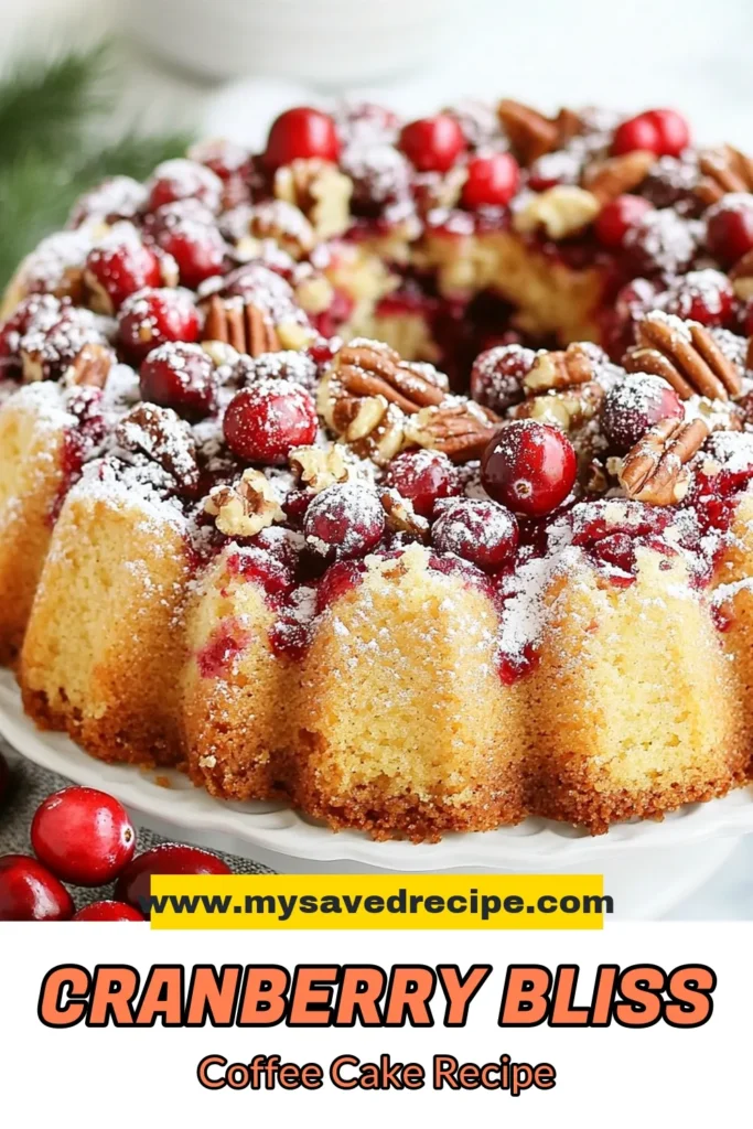 Indulge in this delicious cranberry coffee cake, a perfect holiday cake recipe that showcases the zing of fresh cranberries. This easy cranberry dessert is rich and moist, thanks to sour cream, making it an ideal homemade coffee cake for festive gatherings. Bake this delightful treat and enjoy it with your favorite coffee. Save this recipe for your holiday baking! #CranberryCoffeeCake #HolidayBaking #EasyDesserts #HomemadeCoffeeCake