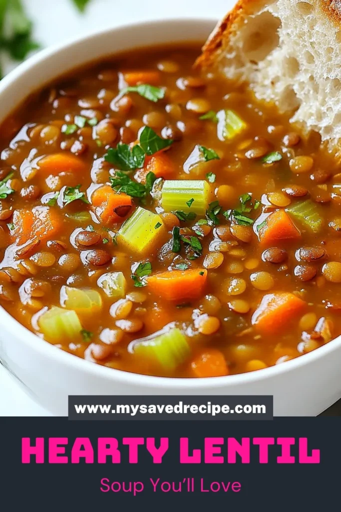 Discover the ultimate comfort with this classic lentil soup recipe! Packed with nutritious ingredients, this hearty vegetarian soup delivers both flavor and health benefits. Perfect for busy evenings, our easy lentil soup comes together in just under an hour. Enjoy a bowl of healthy lentil soup that warms the soul. Save this recipe for a cozy day! Try it now! #LentilSoupRecipe #HeartyVegetarianSoup #HealthyLentilSoup #EasyLentilSoup
