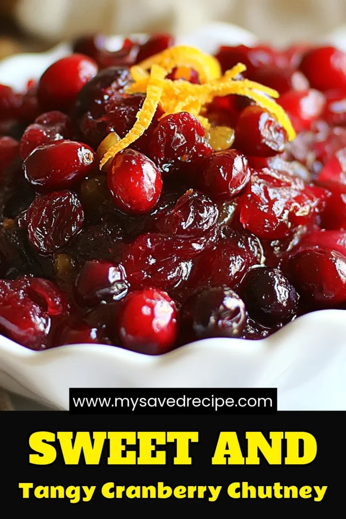 Discover the perfect balance of sweet and tangy with this easy cranberry chutney recipe! Perfect for Thanksgiving, this homemade cranberry sauce features fresh cranberries, orange zest, and spices, making it a delightful addition to your holiday table. In just 30 minutes, you can whip up this quick chutney recipe that elevates any meal. Save it for your next gathering and impress your guests! #CranberryChutney #ThanksgivingRecipes #HomemadeSauce #QuickChutney