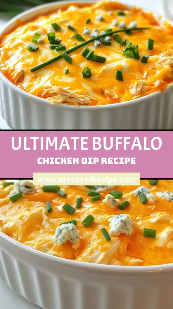 Looking for the ultimate Buffalo chicken dip recipe? Try this easy slow cooker buffalo chicken dip that's perfect for game day or any gathering! This creamy buffalo dip features shredded chicken, cream cheese, and a kick of buffalo sauce, making it a must-try spicy dip recipe. Set your slow cooker and in just a couple of hours, enjoy an irresistible dip that your friends will love. Click to save and make it today! #BuffaloChickenDip #SlowCookerRecipes #SpicyDip #DipRecipes