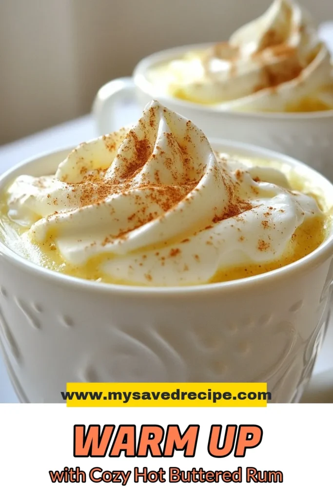 Indulge in the ultimate cozy winter drink with this easy hot buttered rum recipe. Featuring a delicious spiced butter blend of cinnamon, nutmeg, and ginger, this warm cocktail is perfect for chilly nights. Simply mix the blend with warm water, top it with whipped cream, and enjoy a comforting mug of hot buttered rum. Savor the flavors of winter by making this delightful drink tonight! Save and share this recipe for a cozy experience! #HotButteredRum #CozyDrinks #WarmCocktails #EasyRecipes